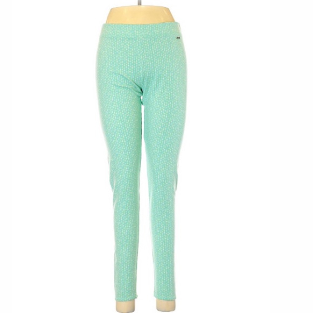Gilly Hicks Women’s Mint Green Patterned Skinny Leggings Size Large EUC